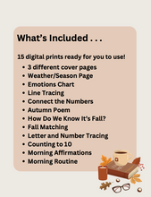 Load image into Gallery viewer, Printable Homeschool Morning Menu | Autumn Edition