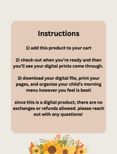 Load image into Gallery viewer, Printable Homeschool Morning Menu | Autumn Edition