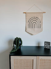 Load image into Gallery viewer, I Believe in Miracles Rainbow Canvas Banner