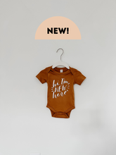 Load image into Gallery viewer, &quot;Hi I&#39;m New Here&quot; Organic Baby Onesie
